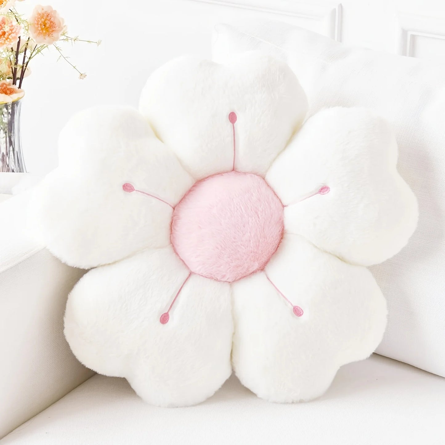 Plush Daisy Flower Cushion