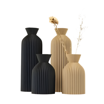 Sleek Black Plastic Vase – Boho Chic Décor