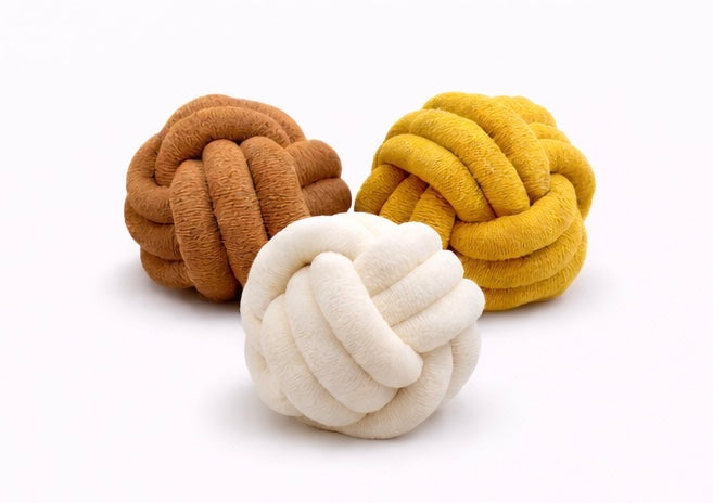 Woven Ball Knot Cushion – Round Decorative Pillow