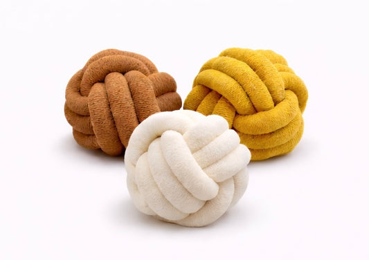 Woven Ball Knot Cushion – Round Decorative Pillow
