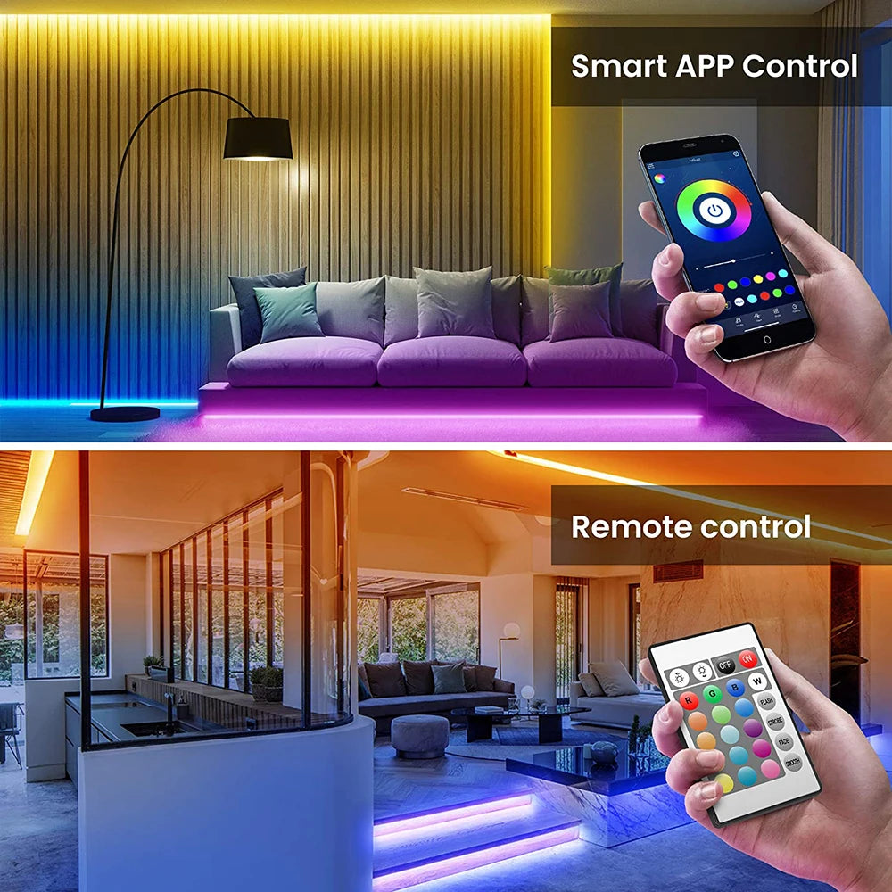 Bluetooth + USB RGB LED Strip Light – Easy, Flexible Mood Lighting for Your Bedroom & Setup