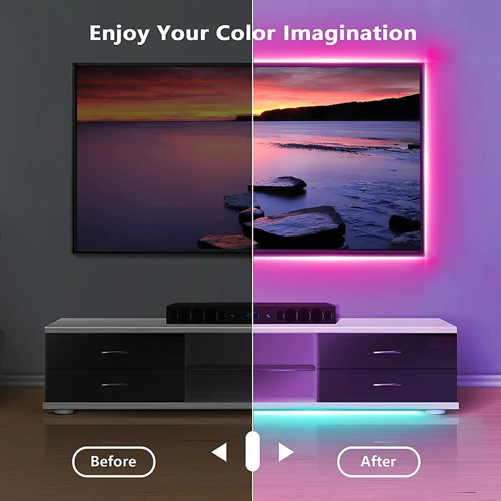 Bluetooth + USB RGB LED Strip Light – Easy, Flexible Mood Lighting for Your Bedroom & Setup
