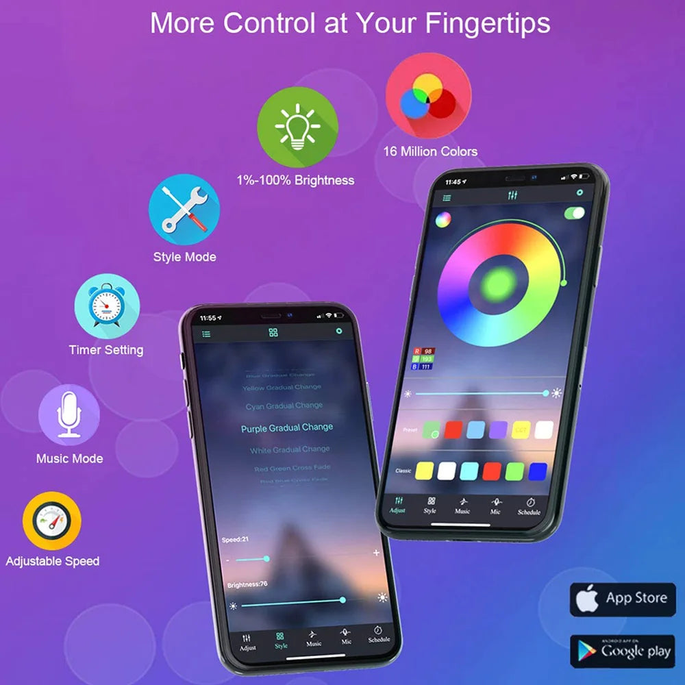 Bluetooth + USB RGB LED Strip Light – Easy, Flexible Mood Lighting for Your Bedroom & Setup