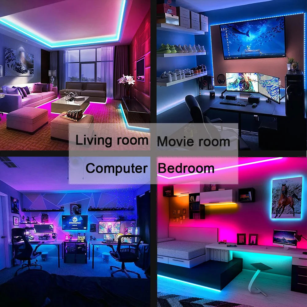 Bluetooth + USB RGB LED Strip Light – Easy, Flexible Mood Lighting for Your Bedroom & Setup