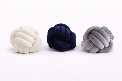 Handmade Knot Pillow – Art Deco Striped Cushion