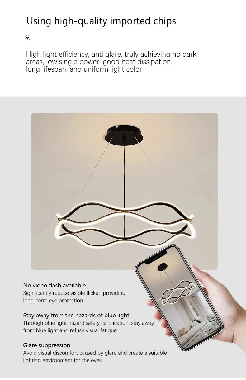 Modern Minimalist LED Chandelier – Nordic Luxury Ceiling Light