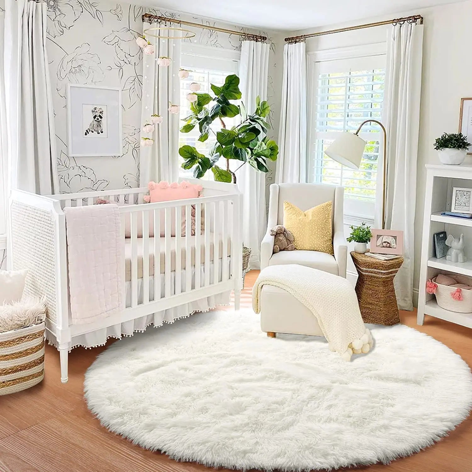 Fluffy Round Area Rug