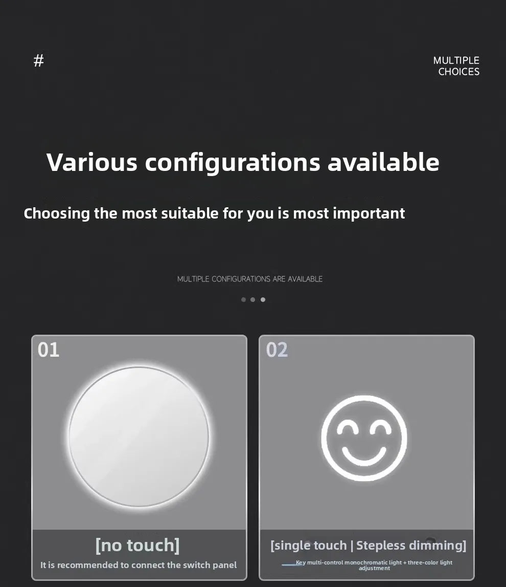 Smart LED Bathroom Mirror – Anti-Fog, Touch Control