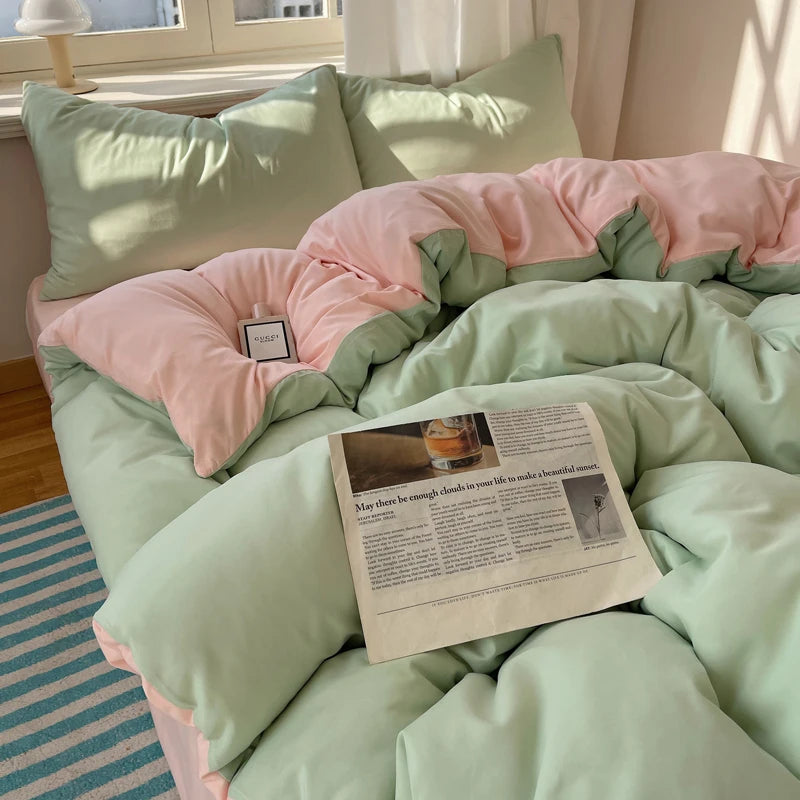 4-Piece 100% Cotton Bedding Set – Soft, Breathable & Premium Quality