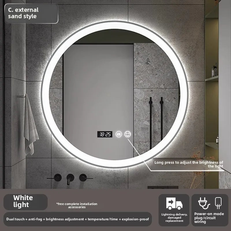 Smart LED Bathroom Mirror – Anti-Fog, Touch Control