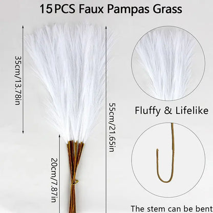 Artificial Pampas Grass – 6/12/15pc Set, 55cm
