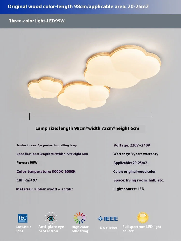 Nordic Wood Grain Flush Creative Lighting Fixture