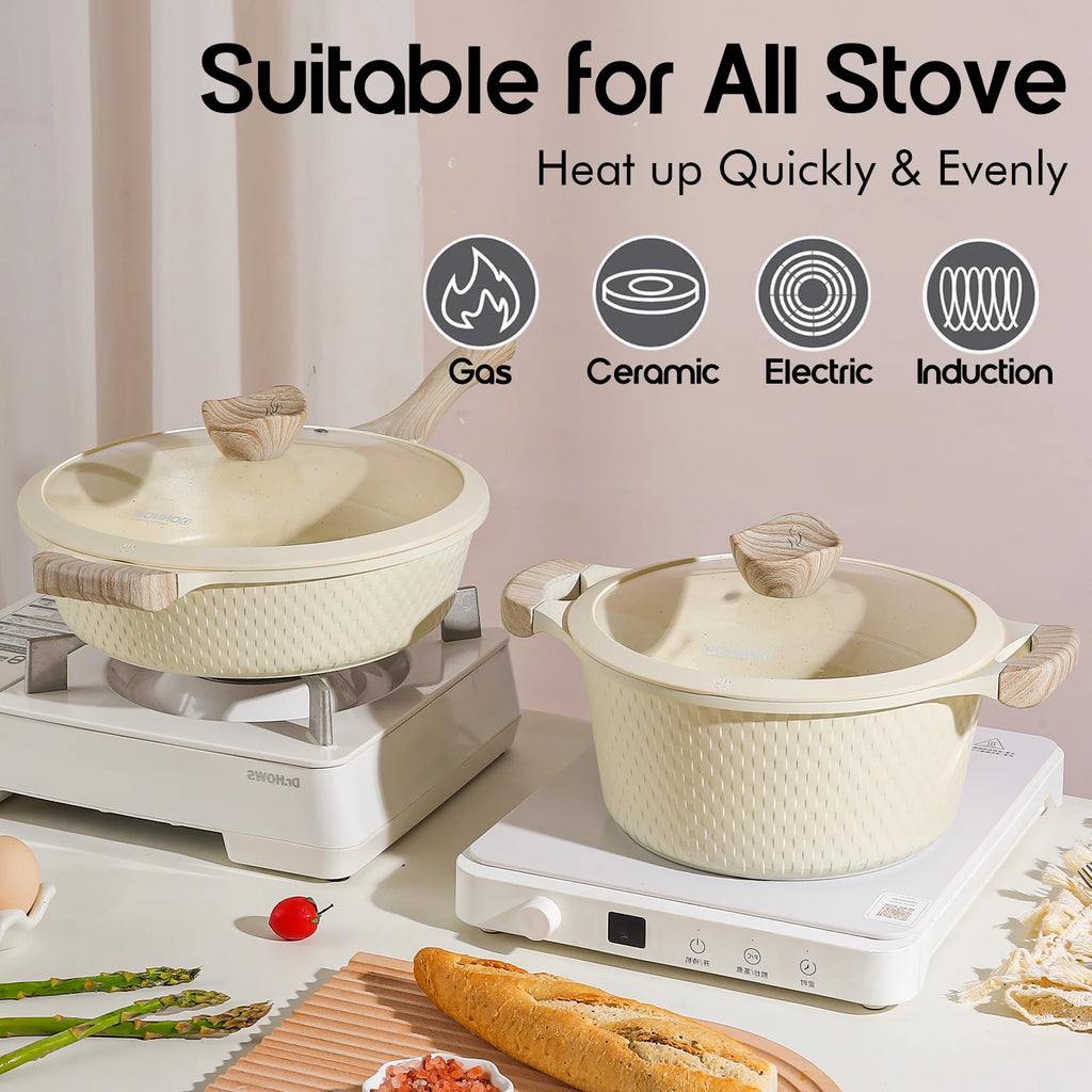 15-Piece Non-Stick Granite Cookware Set
