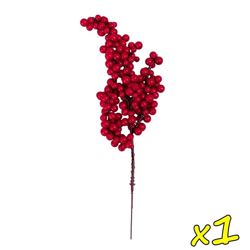 Red Holly Berry Artificial Stem