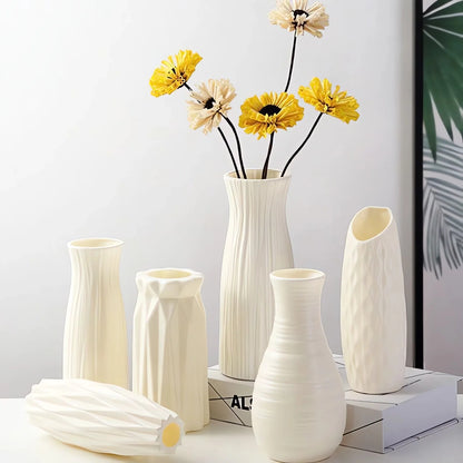 Nordic Minimalist Plastic Vase – Modern Décor