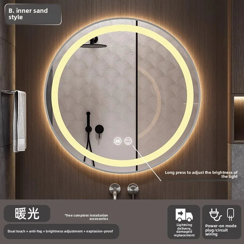 Smart LED Bathroom Mirror – Anti-Fog, Touch Control