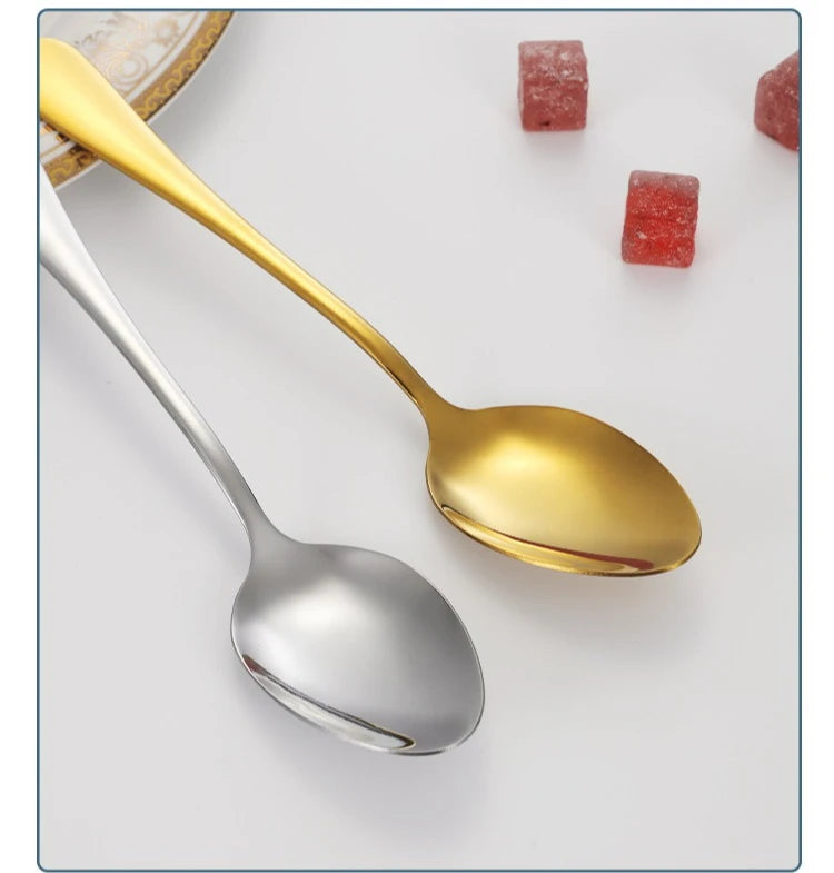 24-Piece Black & Gold Silverware Set – Elegant Stainless Steel Flatware