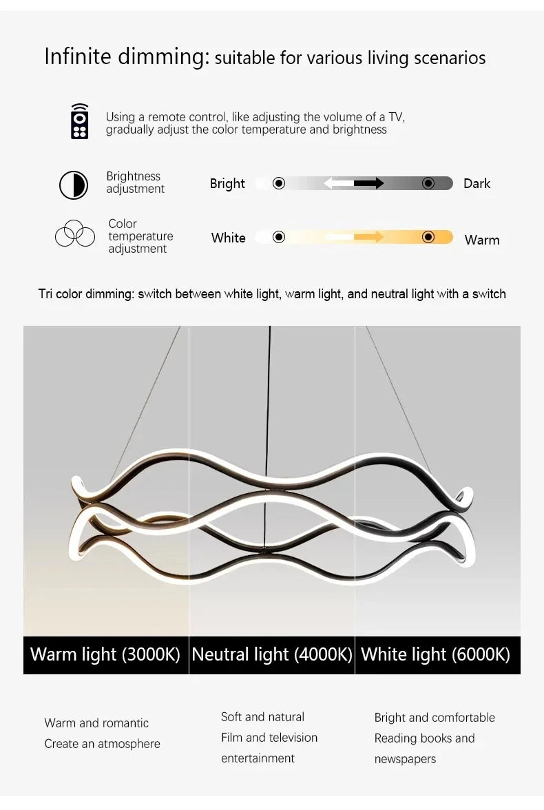 Modern Minimalist LED Chandelier – Nordic Luxury Ceiling Light