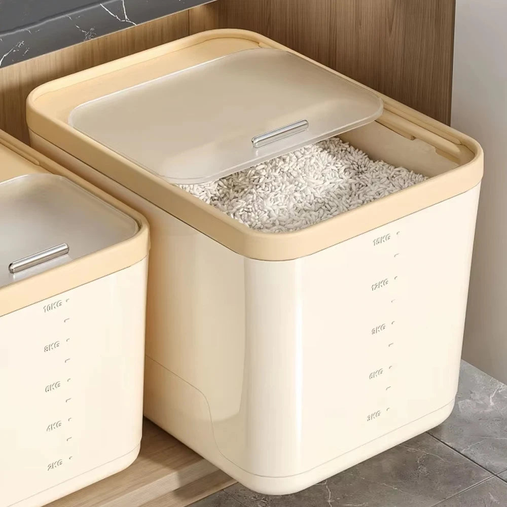 5/10/15KG Rice Storage Box Home with Lid Insect Proof Moisture Proof Rice Box Sealed Jar Kitchen Container Storing Dry Grain