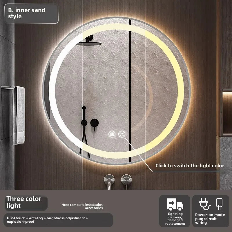 Smart LED Bathroom Mirror – Anti-Fog, Touch Control