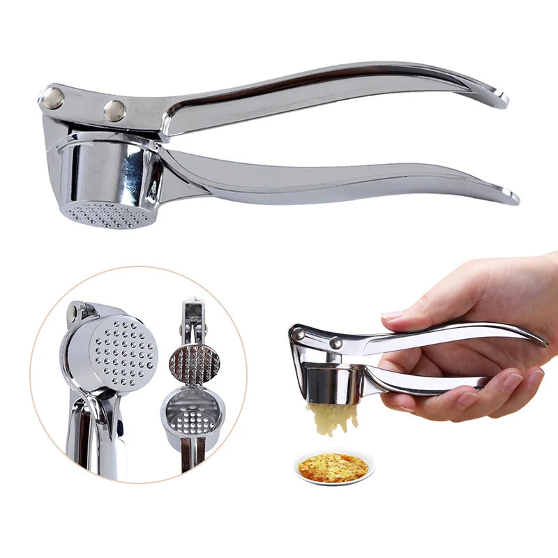 Stainless Steel Garlic Press – Manual Crusher & Mincer
