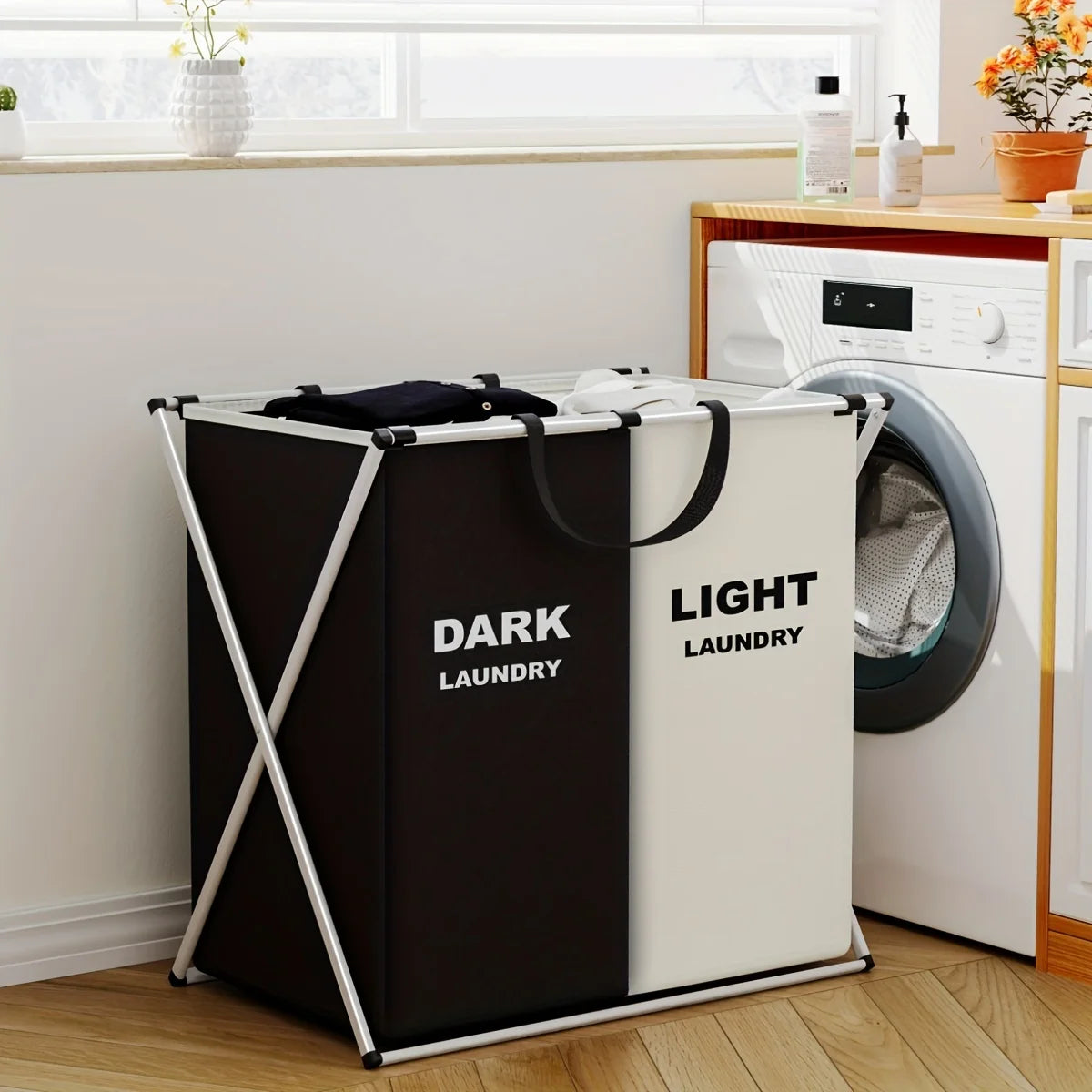 Large 3-Section Foldable Laundry Hamper