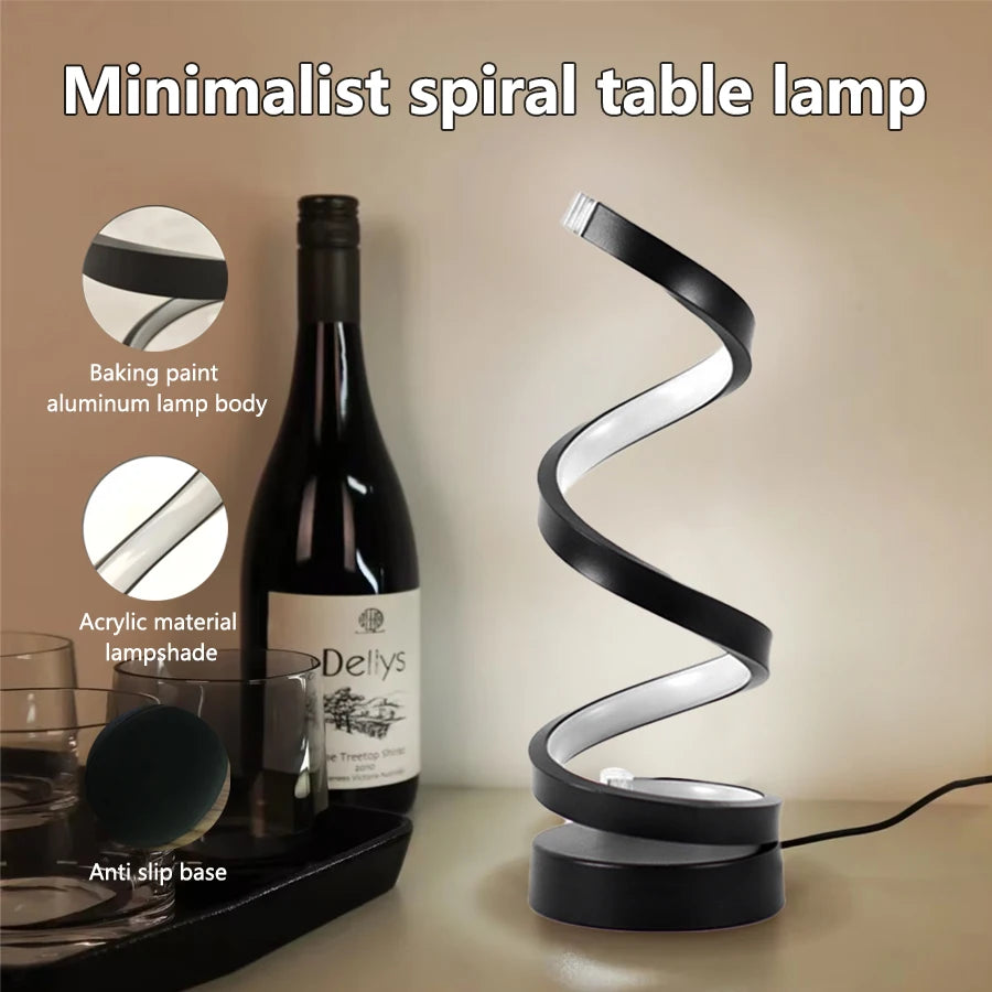 LED Spiral Night Light Table Lamp