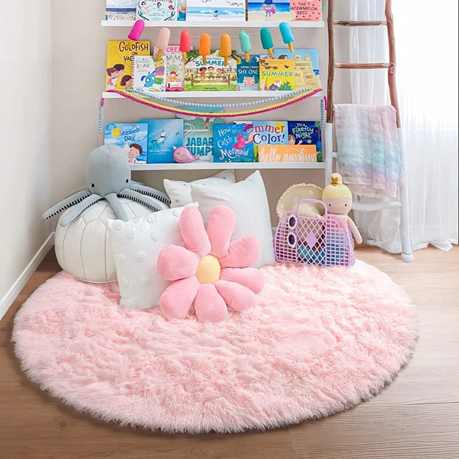 Fluffy Round Area Rug