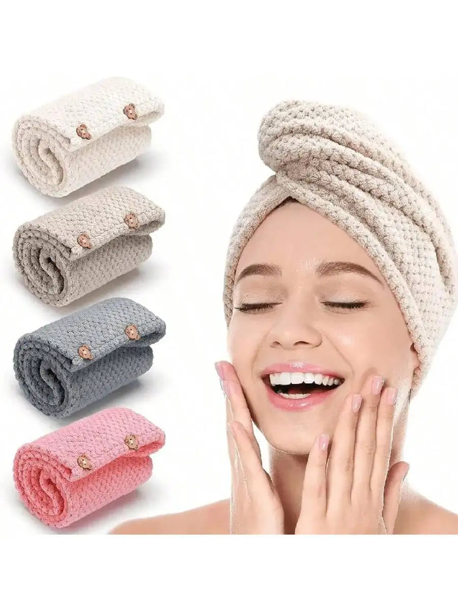 Ultra-Absorbent Hair Towel Wrap – 9.8” x 25.5”