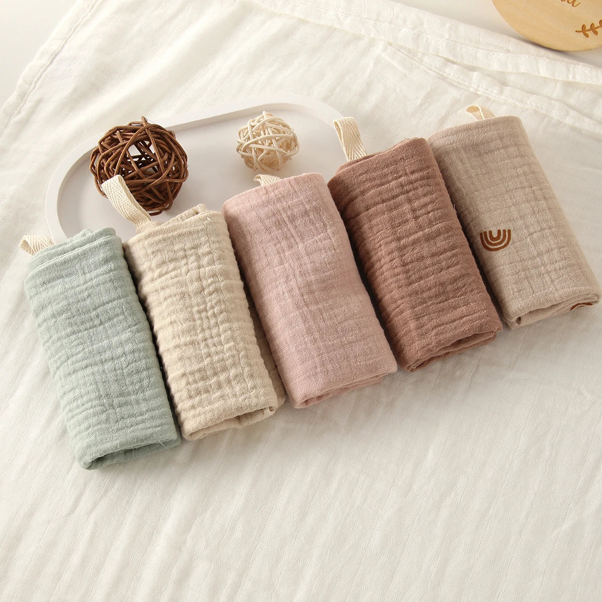 5PCS Cotton Baby Muslins