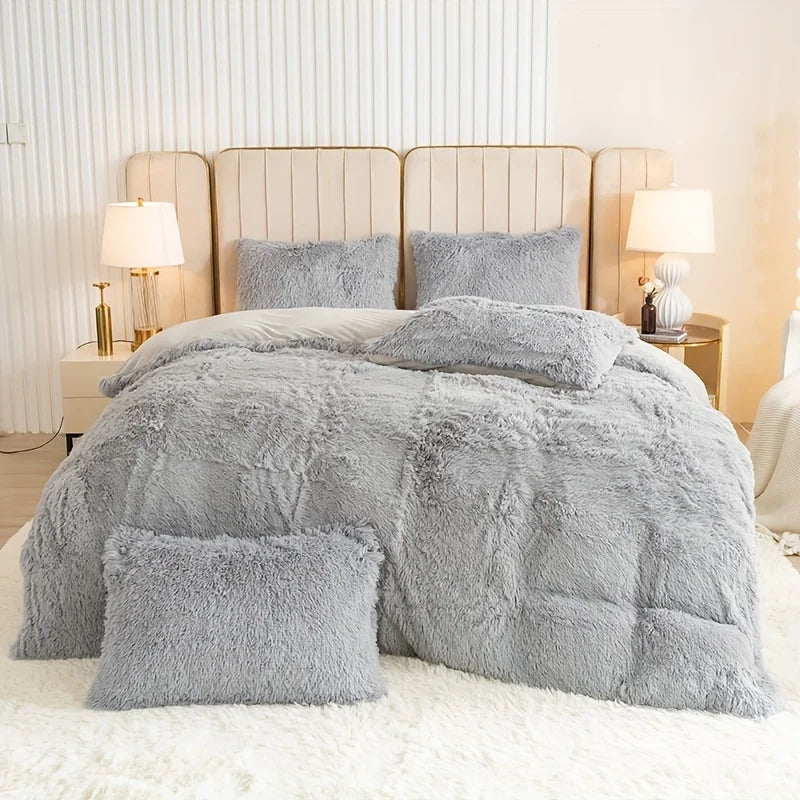 3-Piece Luxurious Plush Duvet Cover Set – Ultra-Soft Faux Fur Comfort