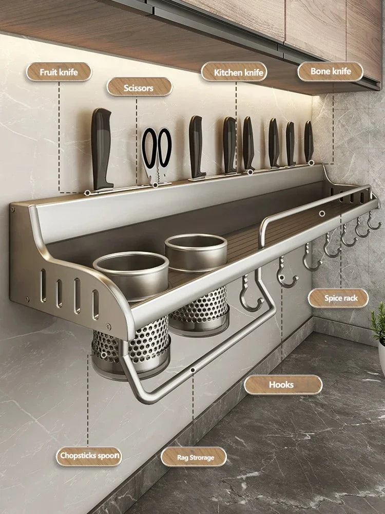 Multifunctional Wall-Mounted Kitchen Storage Rack – Organize in Style