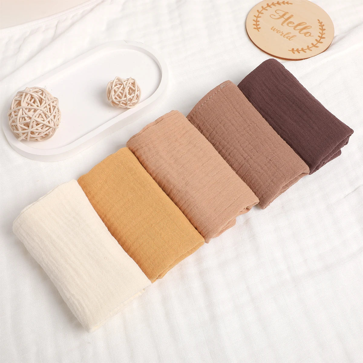 5PCS Cotton Baby Muslins