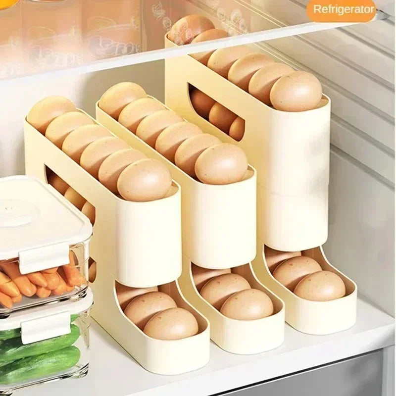 2–4 Layer Slide Egg Storage Box – Space-Saving Ladder-Style Egg Organizer