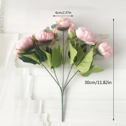 30cm Rose Pink Silk Peony Bouquet – Artificial Flowers