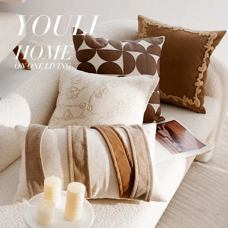 Light Luxury Decorative Pillow Cover – Brown