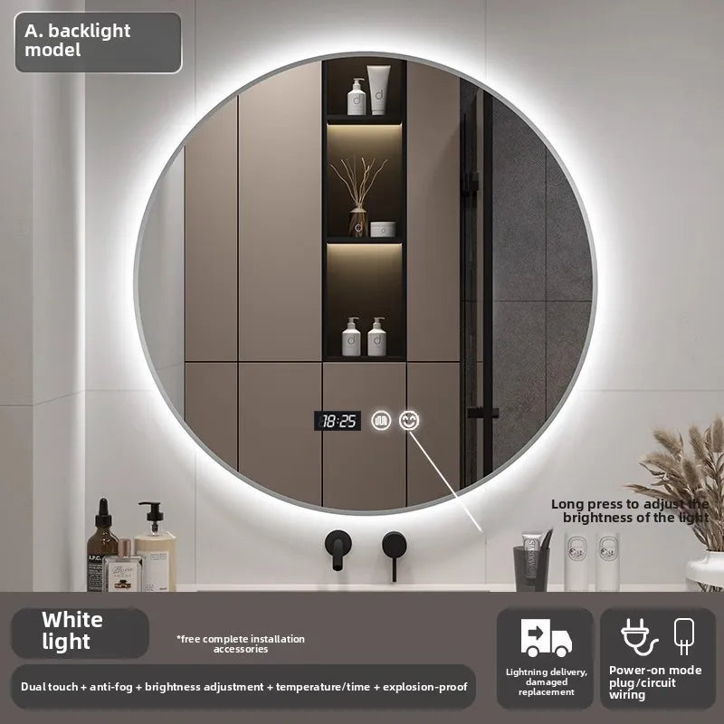 Smart LED Bathroom Mirror – Anti-Fog, Touch Control
