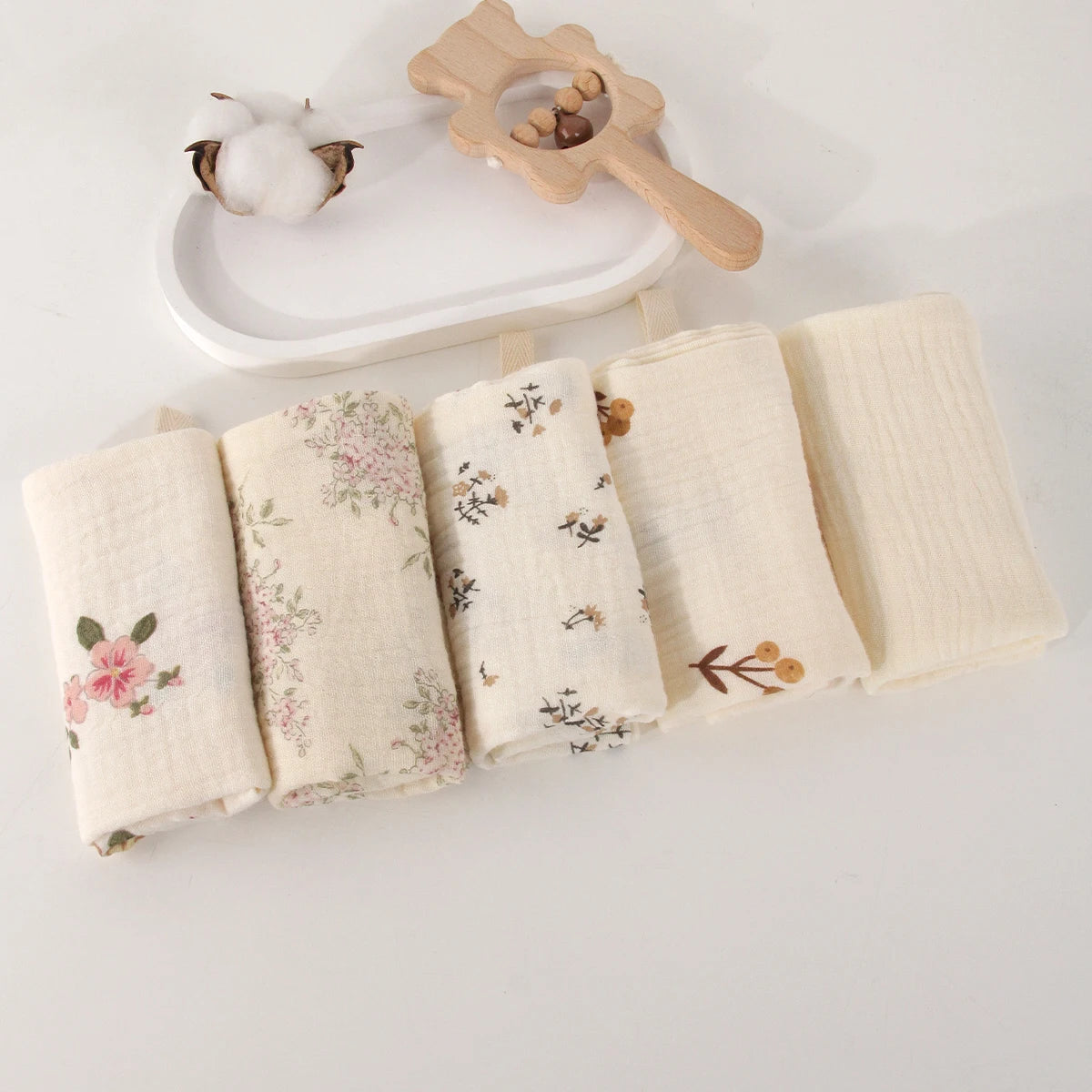 5PCS Cotton Baby Muslins