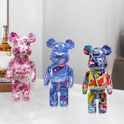 Graffiti style bear sculpture for contemporary home
