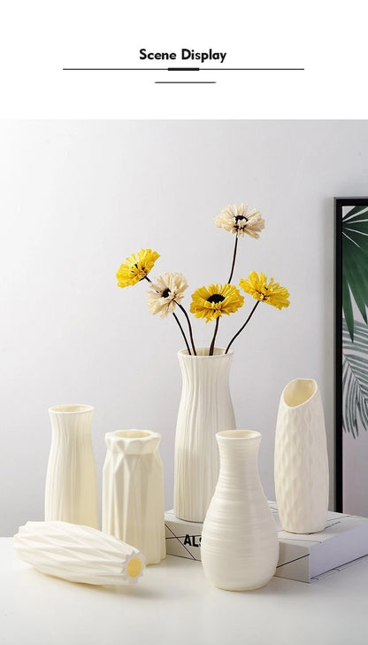 Nordic Minimalist Plastic Vase – Modern Décor