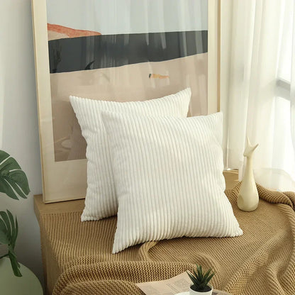 Soft Corduroy Cushion Cover – Fluffy Striped 40-50cm