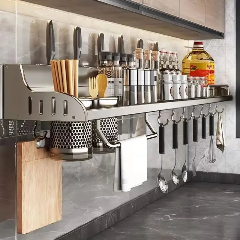 Multifunctional Wall-Mounted Kitchen Storage Rack – Organize in Style