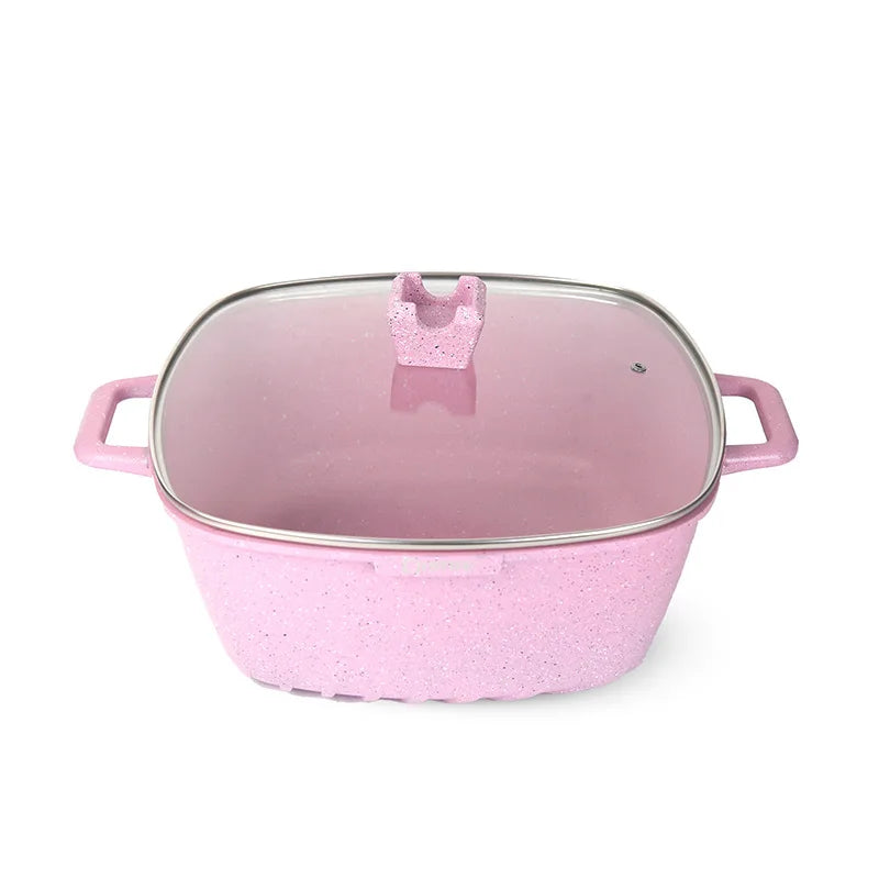 Premium Marble & Granite Non-Stick Cookware Set – Even Heating, Stylish Design