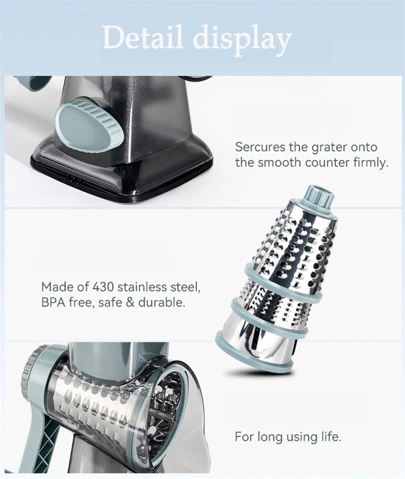 Portable Manual Cheese & Vegetable Mandoliner Slicer