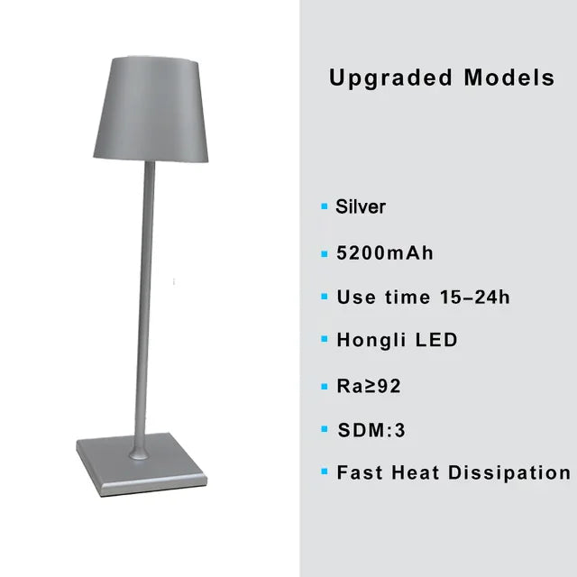 Rechargeable 3-Color LED Desk Lamp – Portable, Dimmable & Stylish