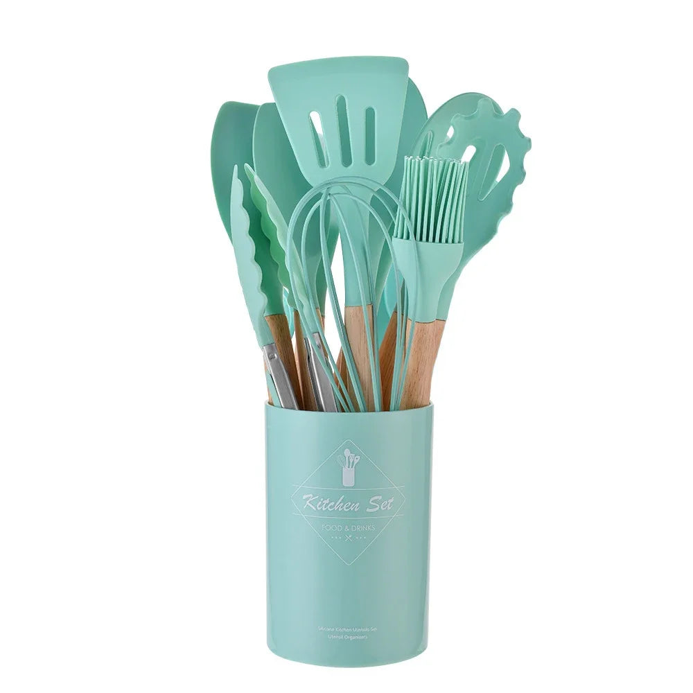 Silicone Kitchenware Non-Stick Cookware Utensils Set