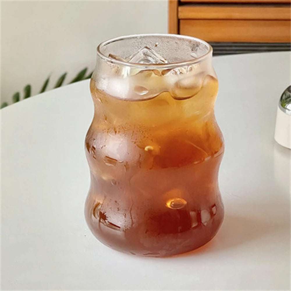 530ml Striped Glass Mug