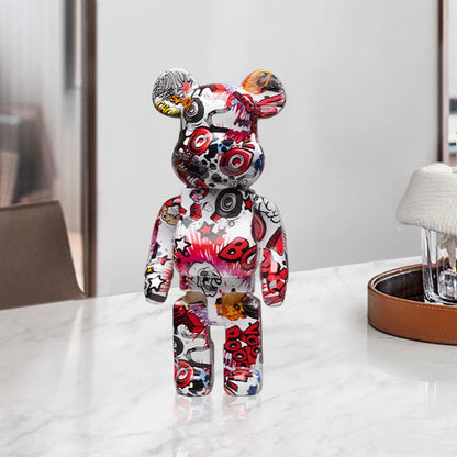 Urban art bear figurine decorative detail
