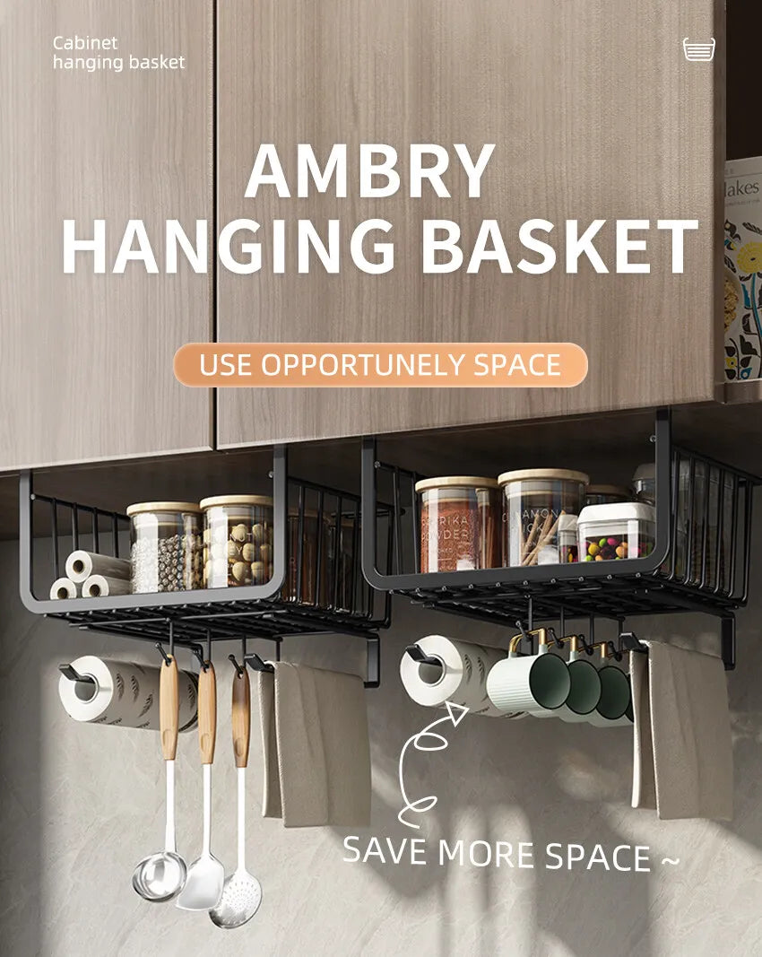 Under-Cabinet Hanging Storage Basket