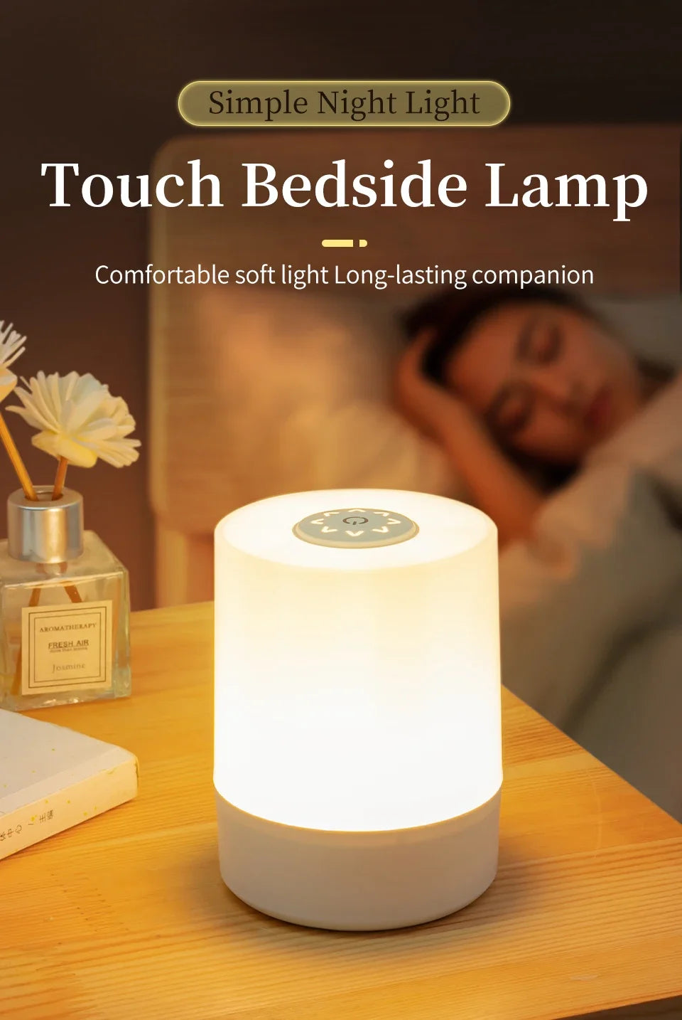 LED Touch Glow Night Light – Remote & Dimmable